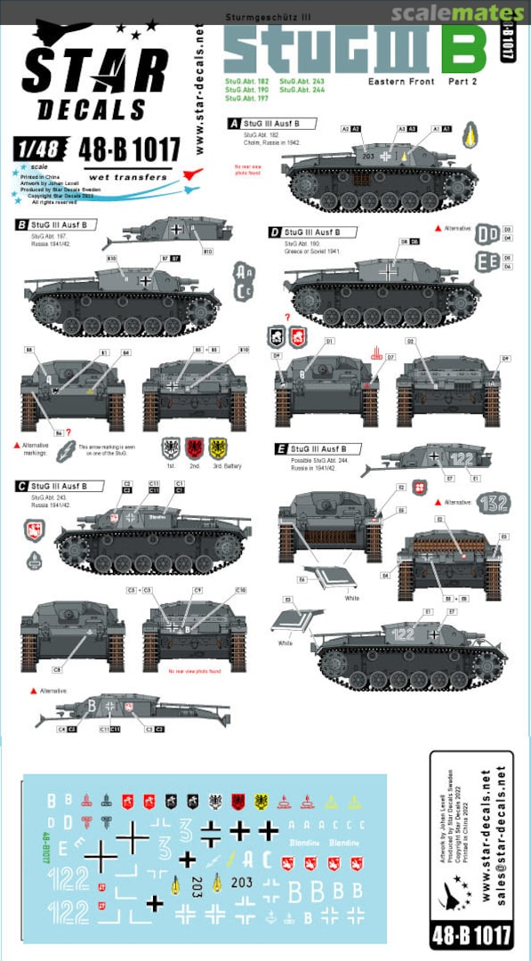 Boxart StuG III B 1941-42 # 2. Sturmgeschutz III Ausf B. Eastern front 48-B1017 Star Decals Boxart StuG III B 1941-42 # 2. Sturmgeschutz III Ausf B. Eastern front 48-B1017 Star Decals