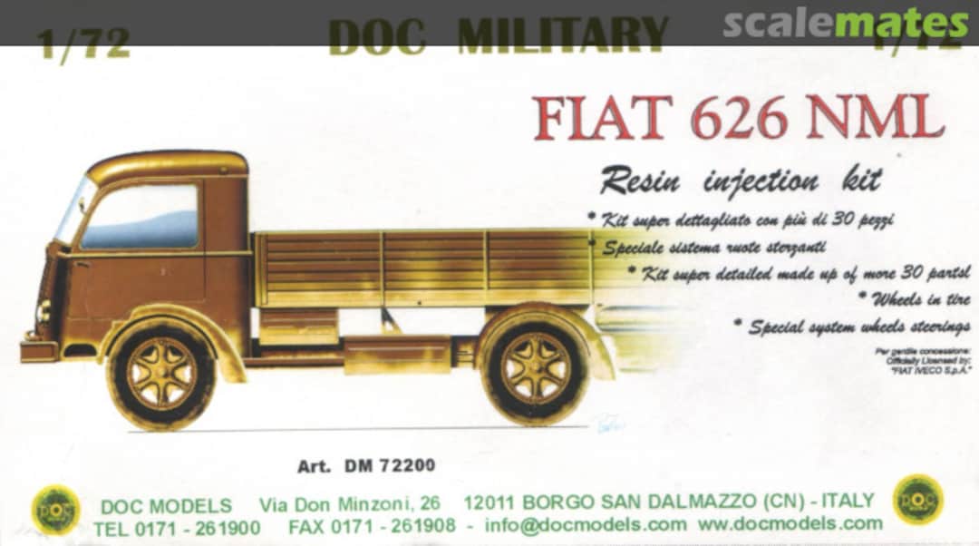Boxart Fiat 626 NML DM 72200 DOC Models Boxart Fiat 626 NML DM 72200 DOC Models