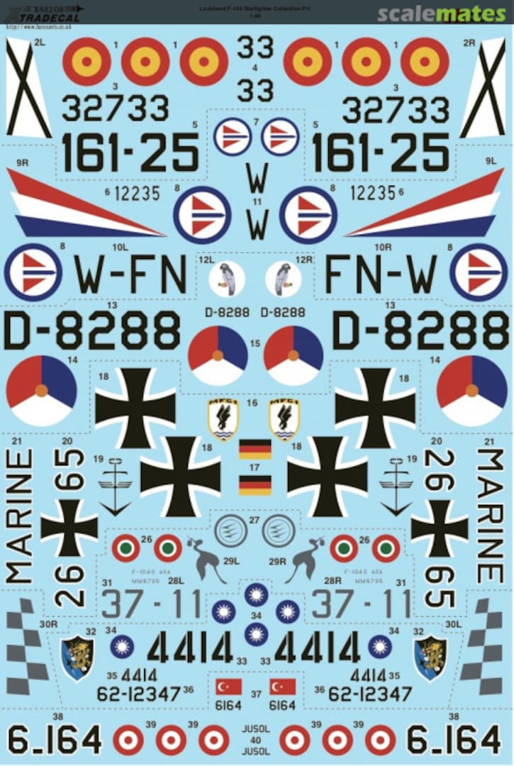 Contents Lockheed F-104 Starfighter Collection X48208 Xtradecal Contents Lockheed F-104 Starfighter Collection X48208 Xtradecal