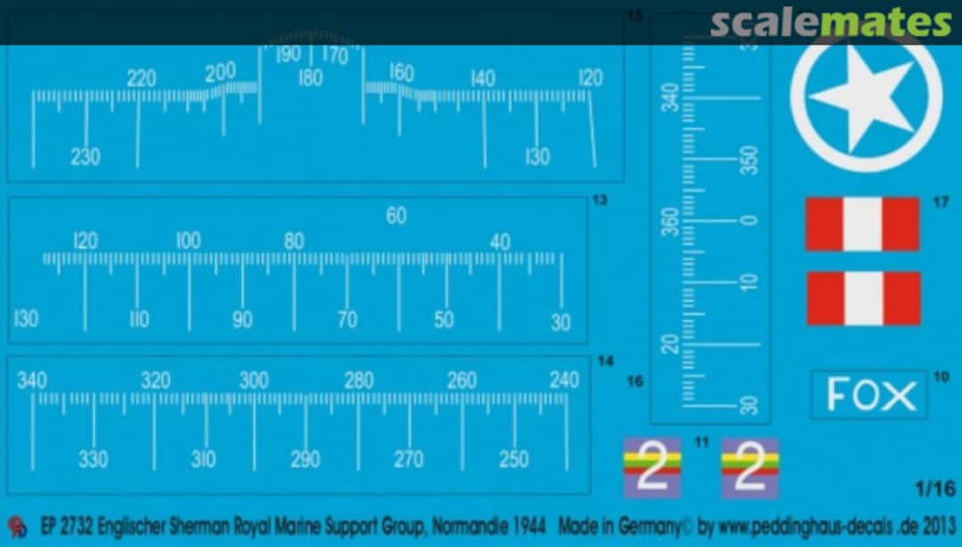 Boxart M4 Sherman, Royal Marine Support Group, Normandie Juni 1944 EP 2732 Peddinghaus-Decals Boxart M4 Sherman, Royal Marine Support Group, Normandie Juni 1944 EP 2732 Peddinghaus-Decals