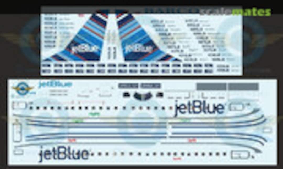 1:144 JetBlue E190 (Authentic-Airliner-Decals JetBlue E190) JetBlue E190