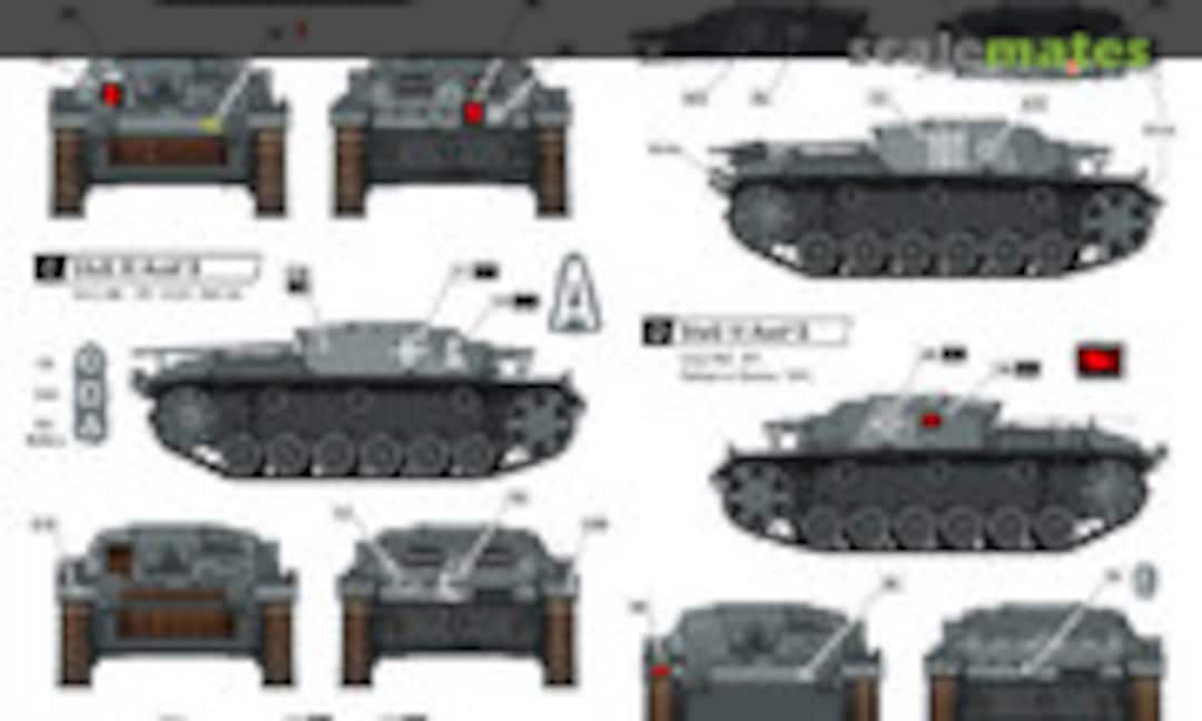 1:48 StuG III B 1941-42 # 1. Sturmgeschutz III Ausf B. Eastern front, Balkans and Greece. (Star Decals 48-B1016) 48-B1016