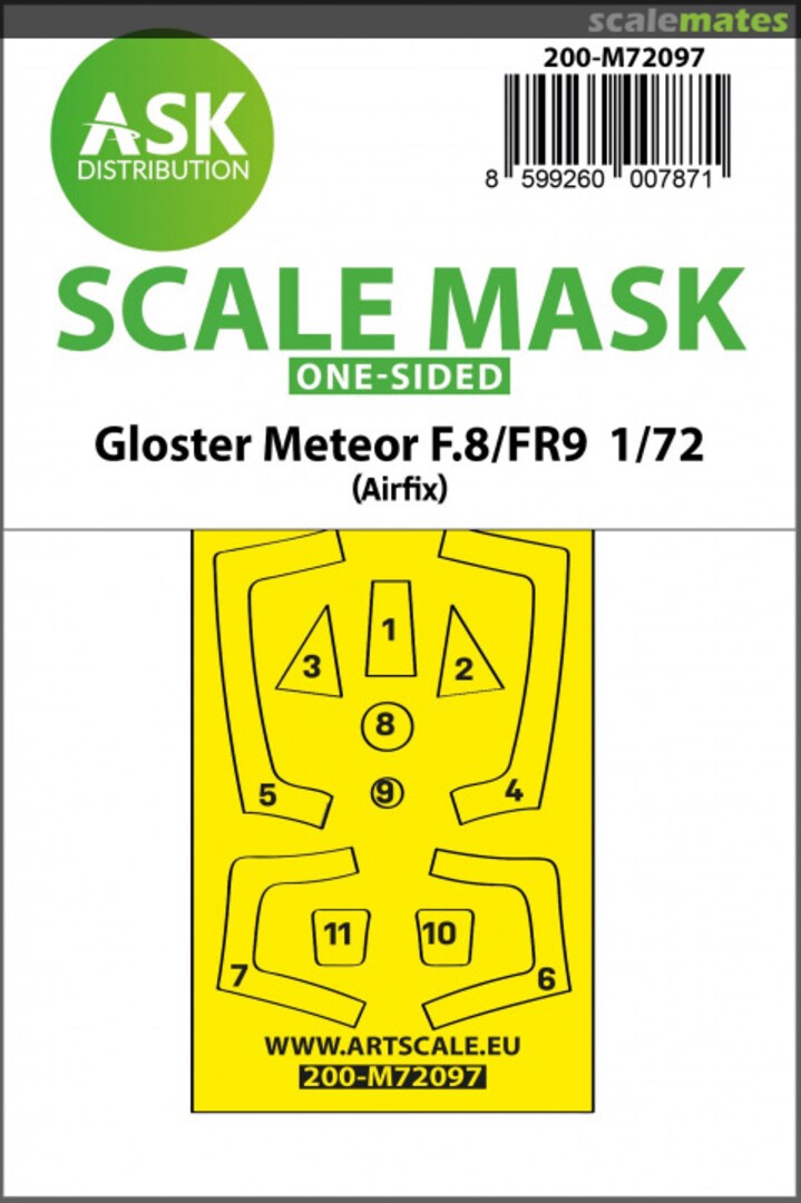 Boxart Gloster Meteor F.8/F9 one-sided fit express mask 200-M72097 ASK