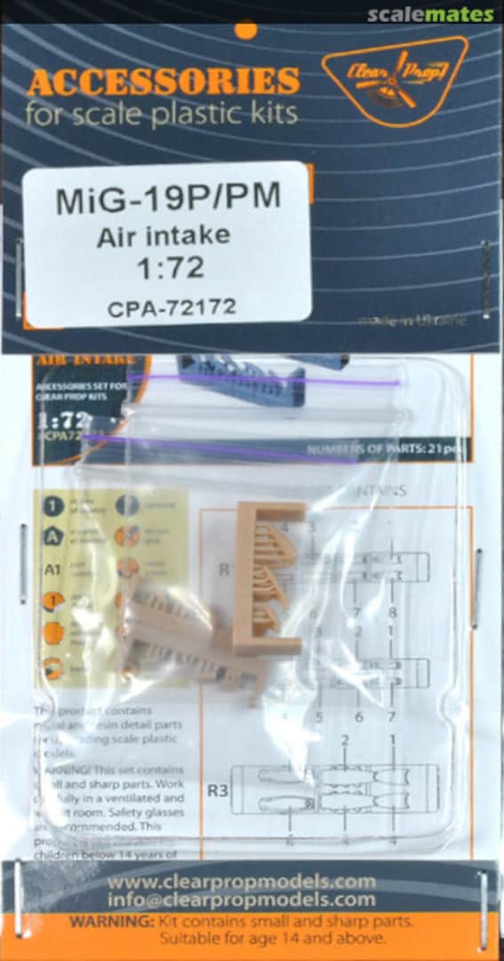 Boxart MiG-19P/PM Air intake CPA-72172 Clear Prop! Boxart MiG-19P/PM Air intake CPA-72172 Clear Prop!