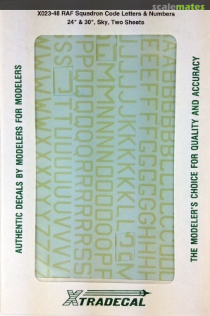 Boxart RAF Squadron Codes Letters & Numbers X023-48 Xtradecal Boxart RAF Squadron Codes Letters & Numbers X023-48 Xtradecal