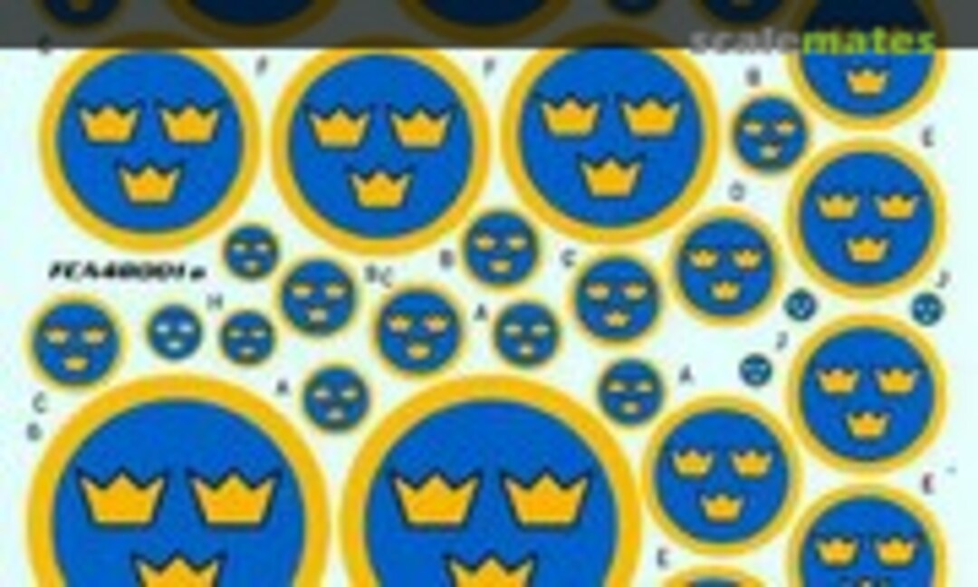 1:48 Swedish National Insignia (Flying Colors Aerodecals 48001a)