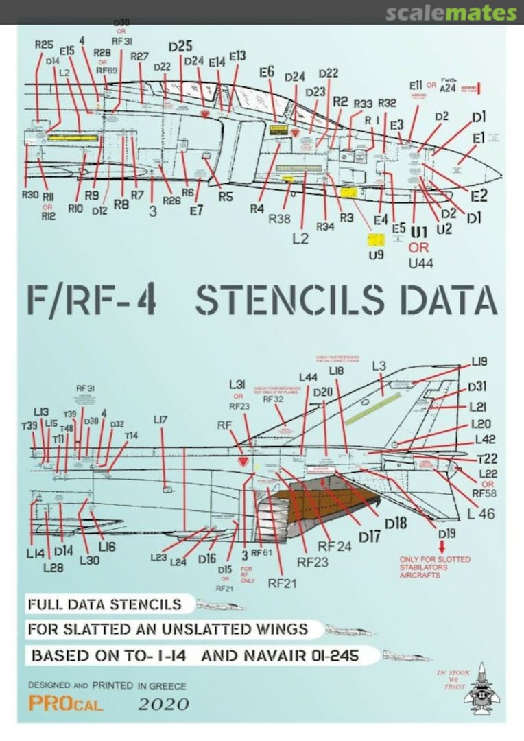 Boxart F/RF-4 Stencils Data 32-906W PROcal Decals Boxart F/RF-4 Stencils Data 32-906W PROcal Decals
