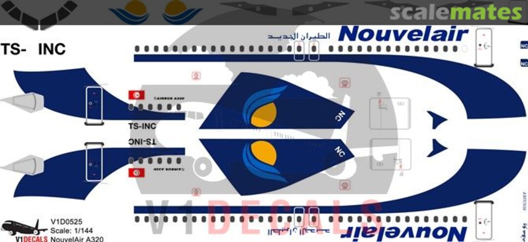 Boxart Nouvelair Airbus A320 V1D0525-144 V1 Decals Boxart Nouvelair Airbus A320 V1D0525-144 V1 Decals