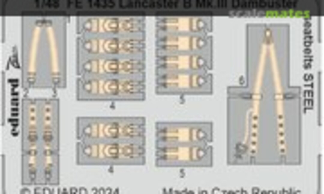 1:48 Lancaster B Mk.III Dambuster Seatbelts - Steel (Eduard FE1435) FE1435