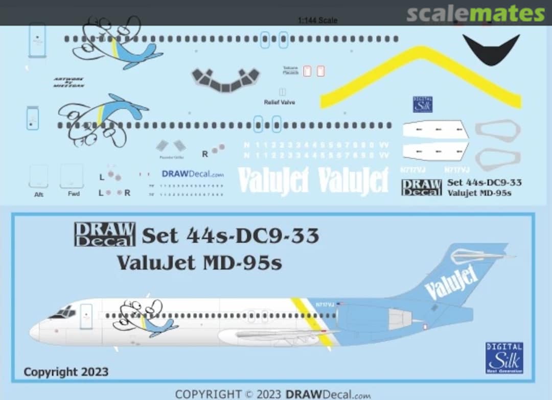 Boxart ValuJet MD-95 / 717s 44-DC9-33 Draw Decal Boxart ValuJet MD-95 / 717s 44-DC9-33 Draw Decal