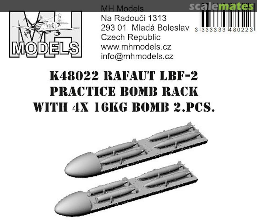 Boxart RAFAUT LBF-2 Practice bomb rack with 4x 16kg bomb 2pcs. K48022 MH Models