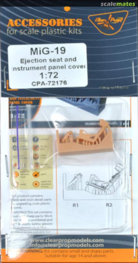 Boxart MiG-19 Ejection seat and instrument panel cover CPA-72176 Clear Prop! Boxart MiG-19 Ejection seat and instrument panel cover CPA-72176 Clear Prop!