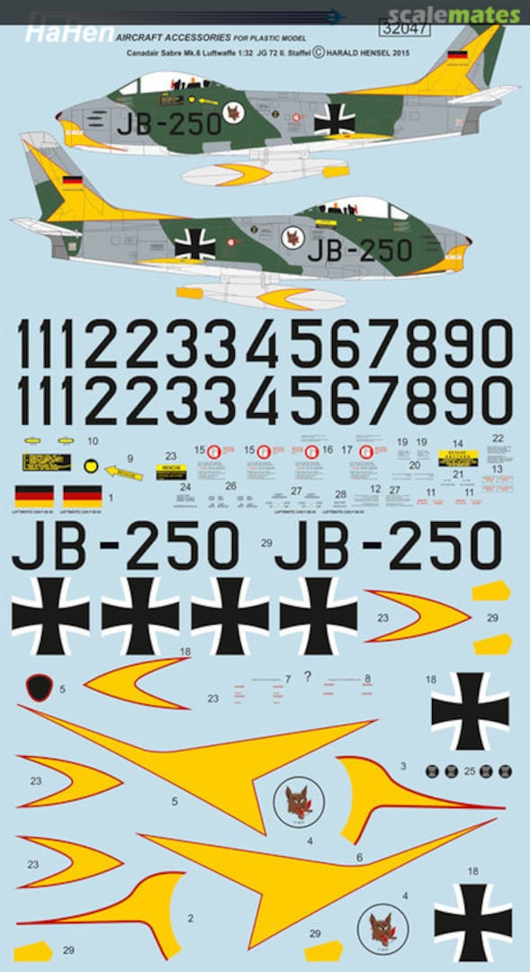 Boxart Canadair Sabre MK.6, JG72 2.Staffel „Füchse" 32047 HaHen Boxart Canadair Sabre MK.6, JG72 2.Staffel „Füchse" 32047 HaHen