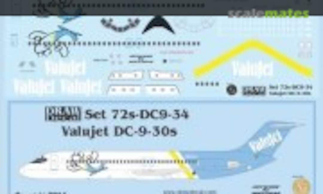 1:72 Valujet DC-9-30s (Draw Decal 72-DC9-34) 72-DC9-34