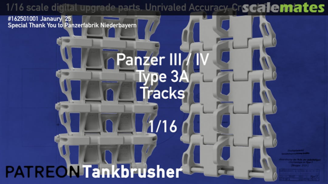 Boxart Panzer III / IV Type 3A single link workable track 162501001 Tankbrusher Scale Modeling Boxart Panzer III / IV Type 3A single link workable track 162501001 Tankbrusher Scale Modeling