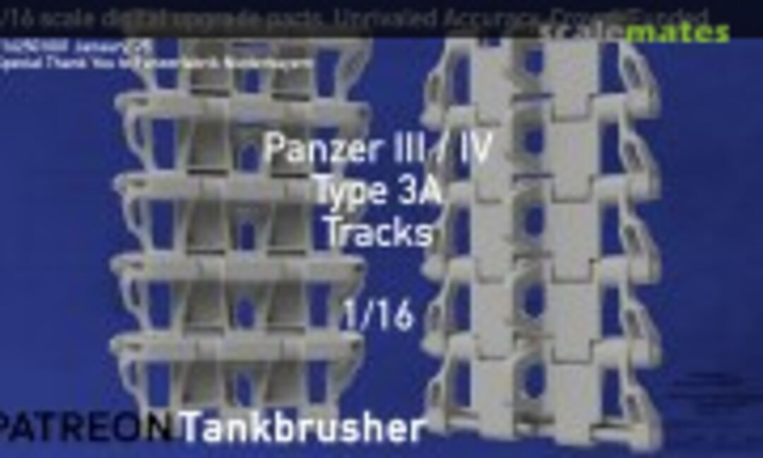 1:16 Panzer III / IV Type 3A single link workable track (Tankbrusher Scale Modeling 162501001) 162501001