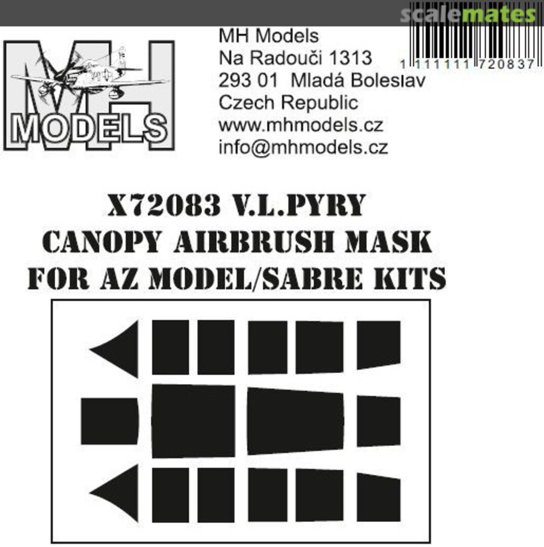 Boxart V.L. Pyry Canopy Airbrush Mask X72083 MH Models Boxart V.L. Pyry Canopy Airbrush Mask X72083 MH Models