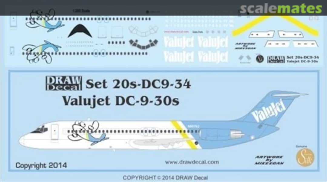Boxart Valujet DC-9-30s 20-DC9-34 Draw Decal Boxart Valujet DC-9-30s 20-DC9-34 Draw Decal