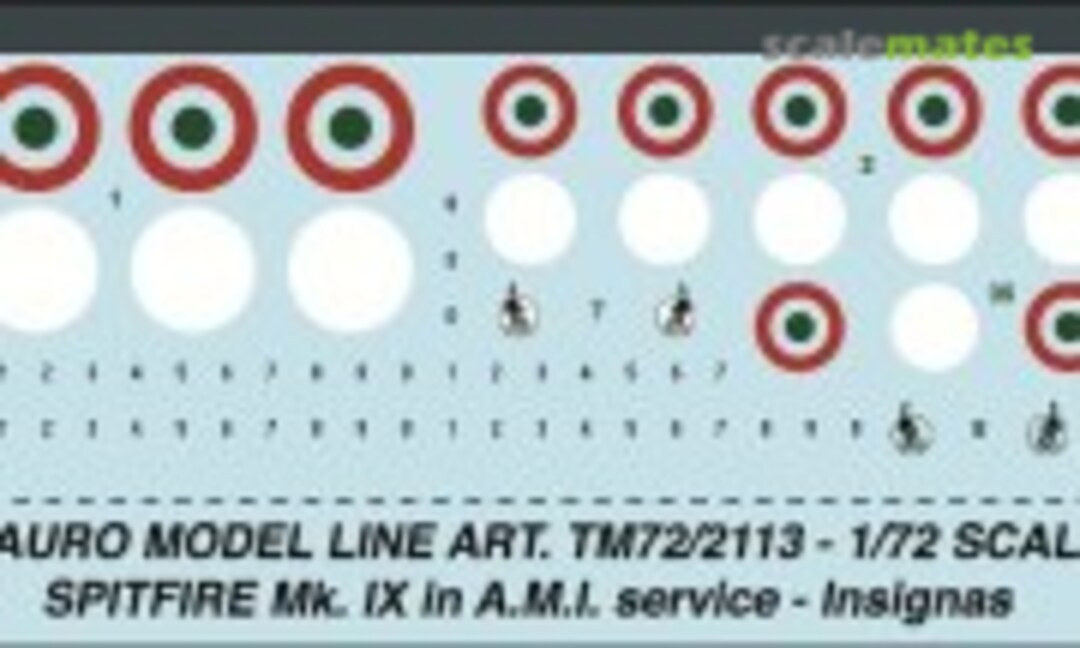 1:72 Spitfire Mk. IX in A.M.I service - Insignias (Tauro Model TM72/2113) TM72/2113