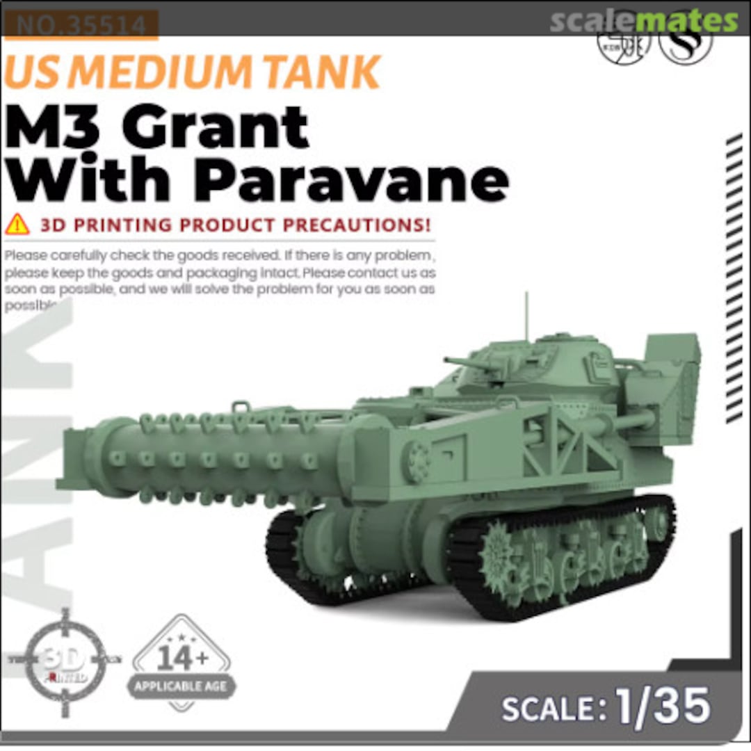 Boxart M3 Grant With Paravane 35514 SSMODEL Boxart M3 Grant With Paravane 35514 SSMODEL