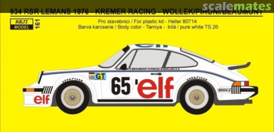 Boxart Porsche 934 RSR 161 REJI Model Boxart Porsche 934 RSR 161 REJI Model