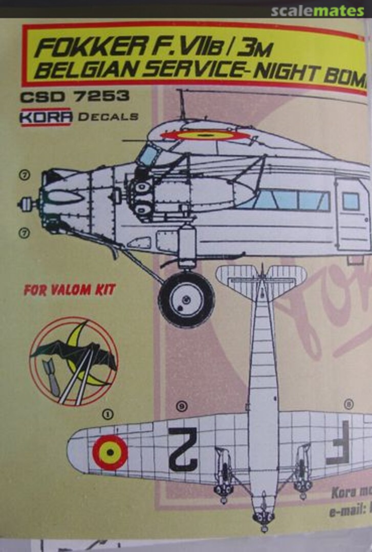 Boxart Fokker F.VIIb/3M CSD7253 Kora Models Boxart Fokker F.VIIb/3M CSD7253 Kora Models