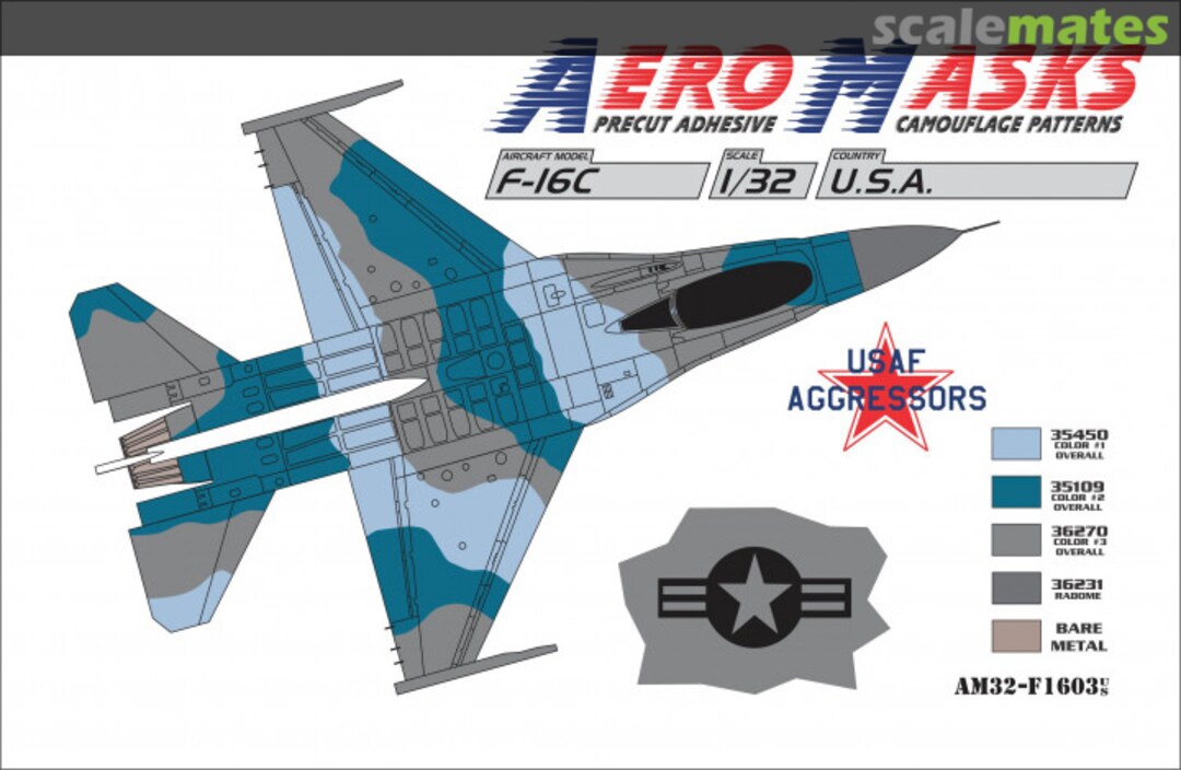 Boxart F-16C USA USAF Aggressors AM32-F1603 AeroMasks