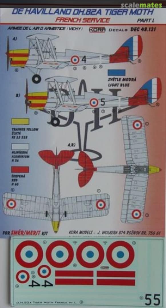 Boxart De Havilland DH.82A Tiger Moth DEC48121 Kora Models Boxart De Havilland DH.82A Tiger Moth DEC48121 Kora Models