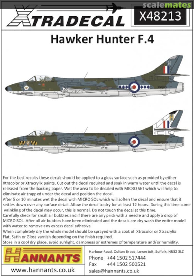 Boxart Hawker Hunter F.4 X48213 Xtradecal Boxart Hawker Hunter F.4 X48213 Xtradecal