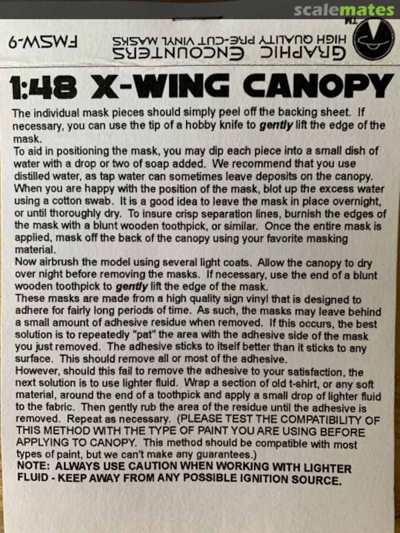 Boxart X-Wing Canopy Mask FMSW-9 Graphic Encounters