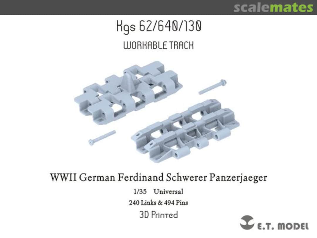 Boxart WWII German Ferdinand Schwerer Panzerjaeger workable track P35-010 E.T. Model Boxart WWII German Ferdinand Schwerer Panzerjaeger workable track P35-010 E.T. Model