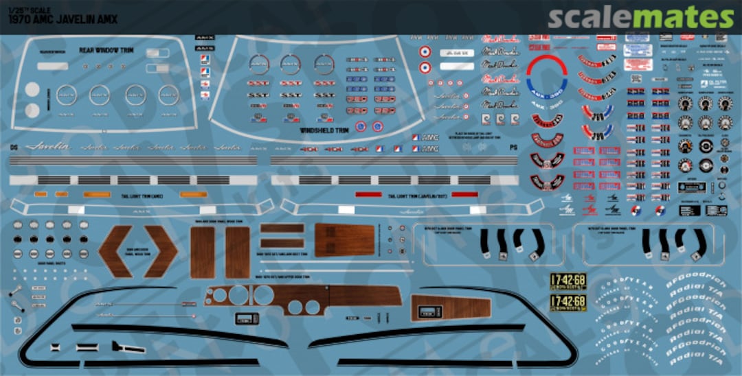Boxart 1970 AMC Javelin AMX RKD250 Rays Kits Decals Boxart 1970 AMC Javelin AMX RKD250 Rays Kits Decals
