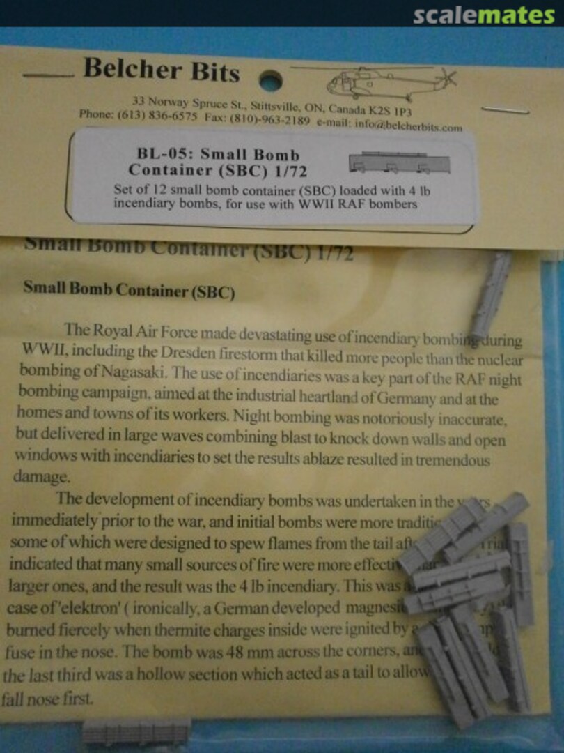 Boxart RAF WWII - Small Bomb Container (SBC) BL05 Belcher Bits Boxart RAF WWII - Small Bomb Container (SBC) BL05 Belcher Bits