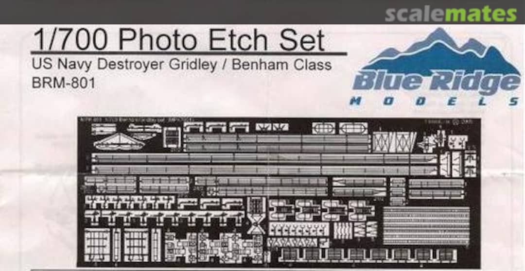 Boxart Destroyer Gridley / Benham Class Photo Etch Set BRM-801 Blue Ridge Models Boxart Destroyer Gridley / Benham Class Photo Etch Set BRM-801 Blue Ridge Models