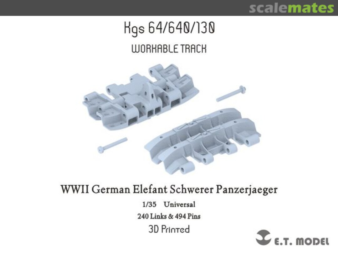 Boxart WWII German Elefant Schwerer Panzerjaeger workable track P35-009 E.T. Model Boxart WWII German Elefant Schwerer Panzerjaeger workable track P35-009 E.T. Model