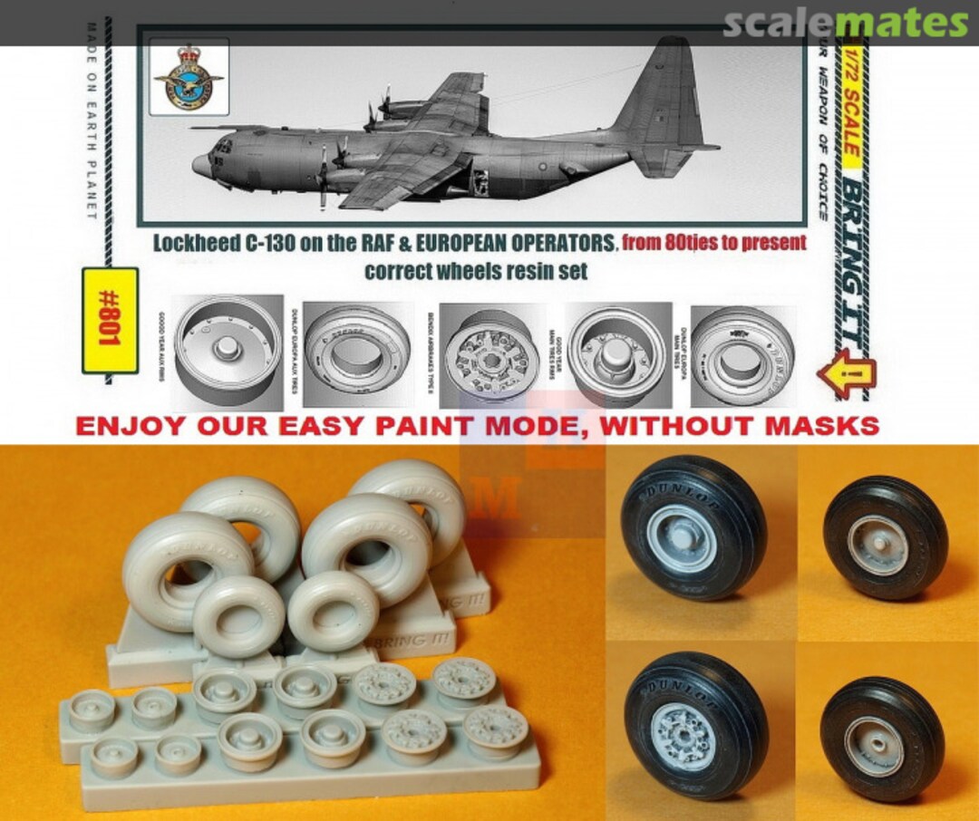 Boxart Lockheed C-130 wheels resin set 801 MLH/Bring It! Boxart Lockheed C-130 wheels resin set 801 MLH/Bring It!