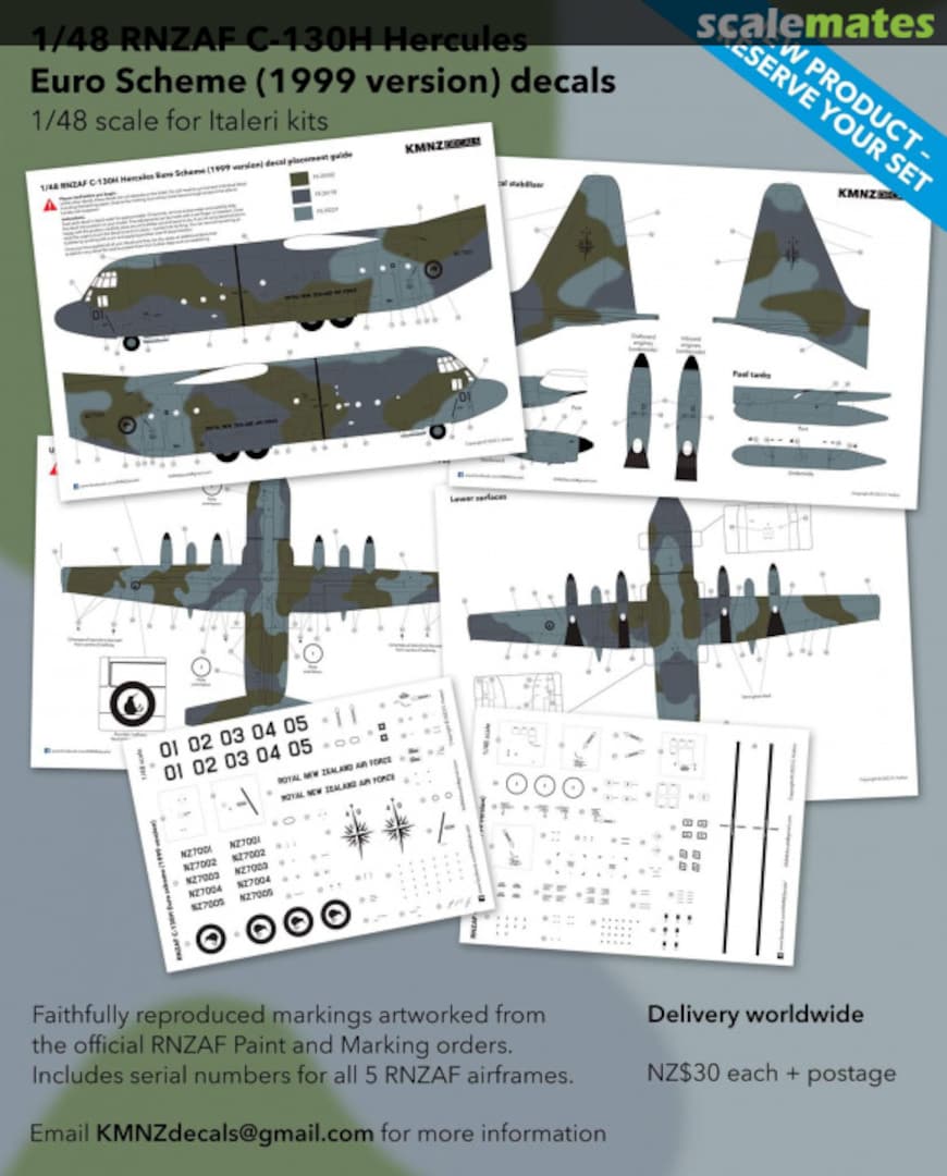 Boxart RNZAF C-130H Hercules  KMNZ Decals 