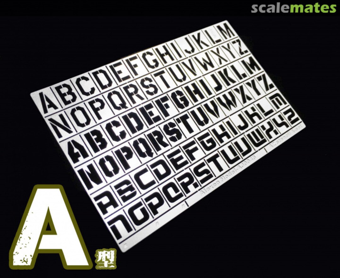 Boxart Alphabet spray airbrush stencil template A FG-AJ0045 Alexen Model