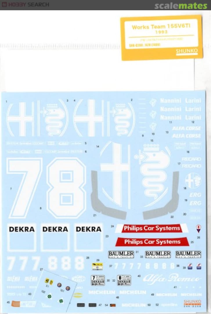 Boxart Alfa Romeo 155 V6 TI SHK-D208 Shunko Models Boxart Alfa Romeo 155 V6 TI SHK-D208 Shunko Models