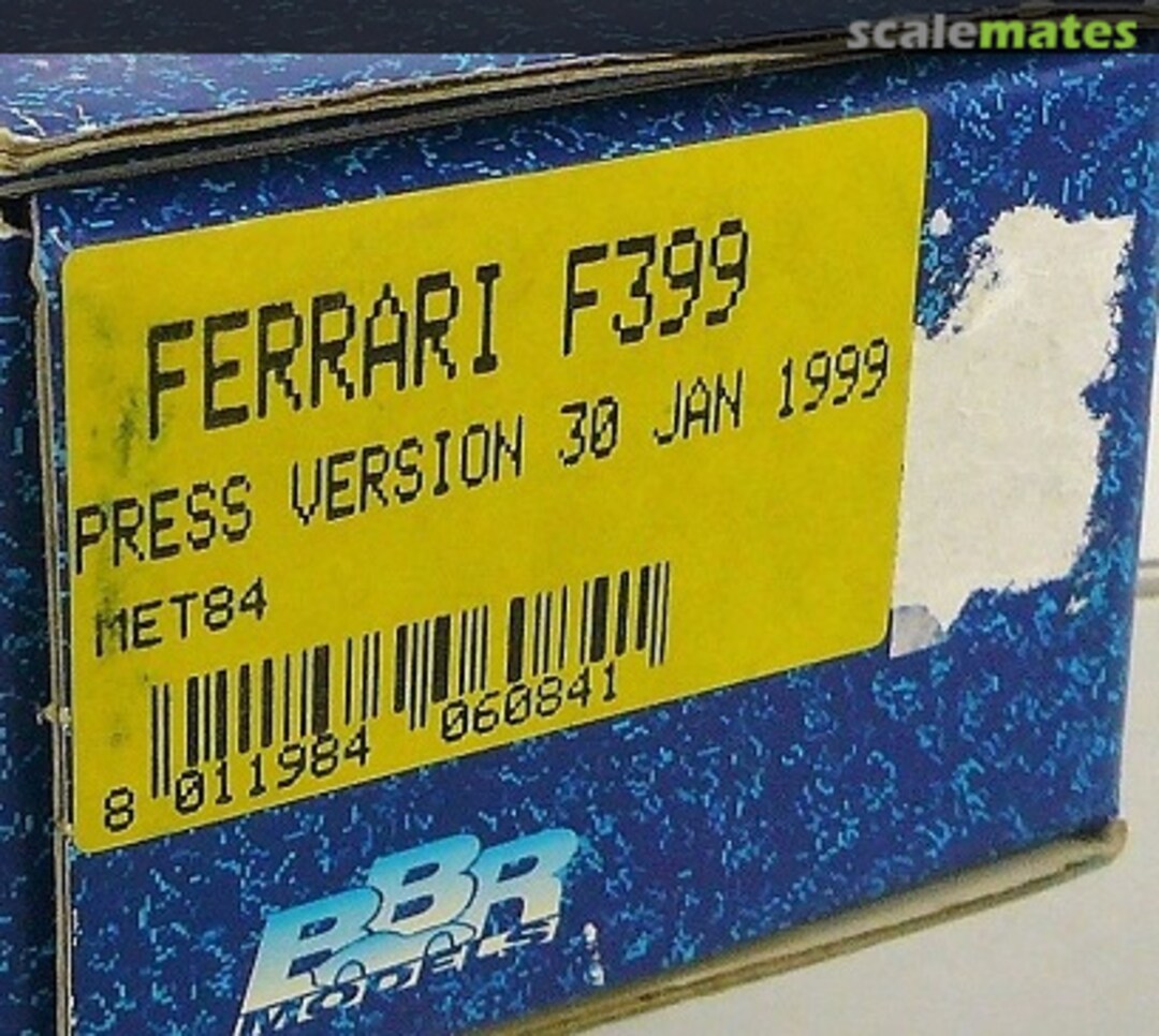 Boxart Ferrari F399 Press Version MET84 BBR Boxart Ferrari F399 Press Version MET84 BBR