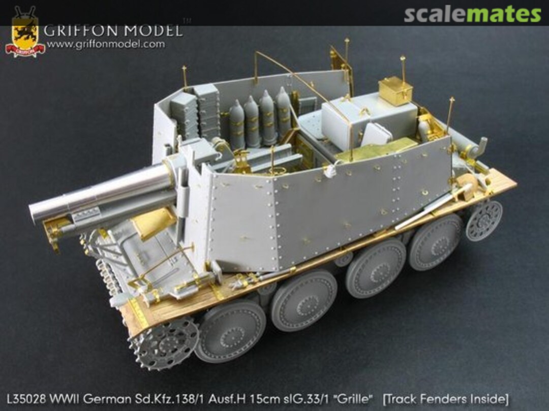 Boxart WWII German Sdkfz 138/1 Ausf H 15cm SIG33/1 Grille Detail Set for DML L35028 Griffon Model Boxart WWII German Sdkfz 138/1 Ausf H 15cm SIG33/1 Grille Detail Set for DML L35028 Griffon Model