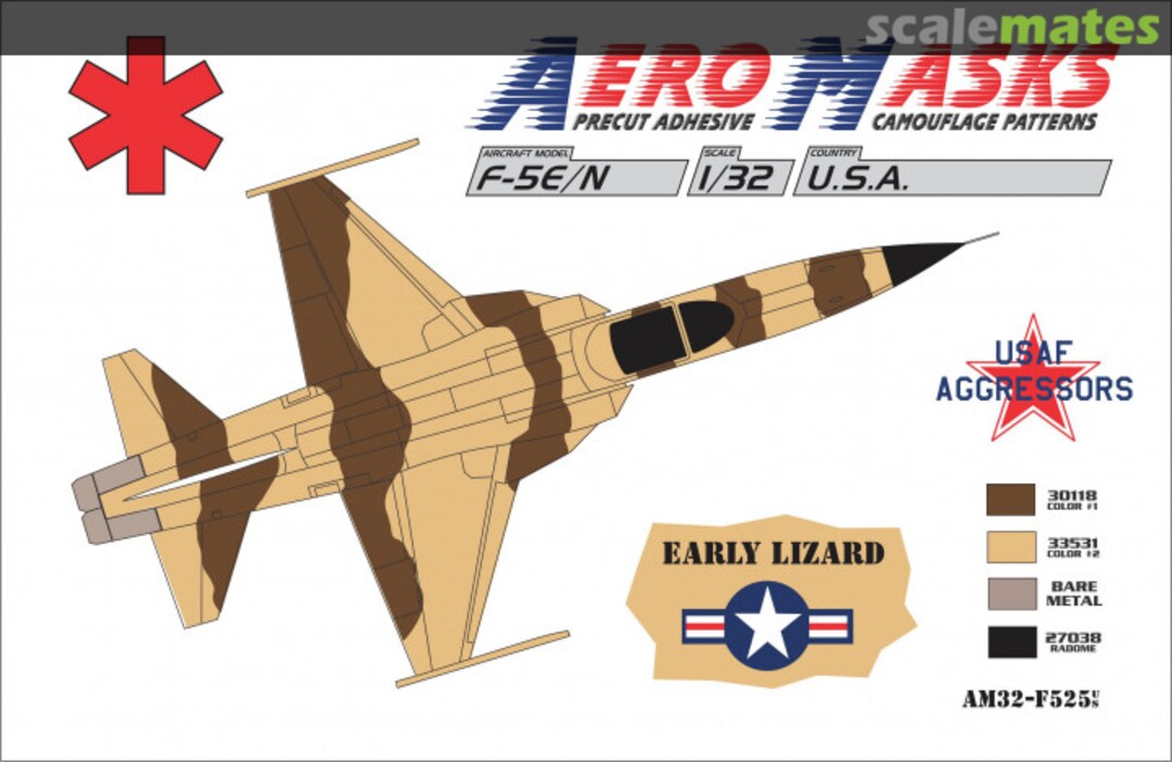 Boxart F-5E/N USA USAF Aggressors Early Lizard AM32-F525 AeroMasks Boxart F-5E/N USA USAF Aggressors Early Lizard AM32-F525 AeroMasks