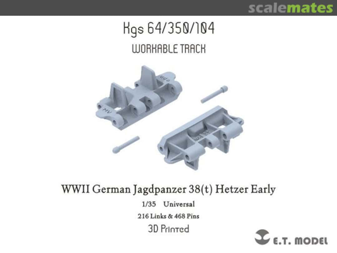 Boxart WWII German Jagdpanzer 38(t) Hetzer Early workable track P35-008 E.T. Model Boxart WWII German Jagdpanzer 38(t) Hetzer Early workable track P35-008 E.T. Model
