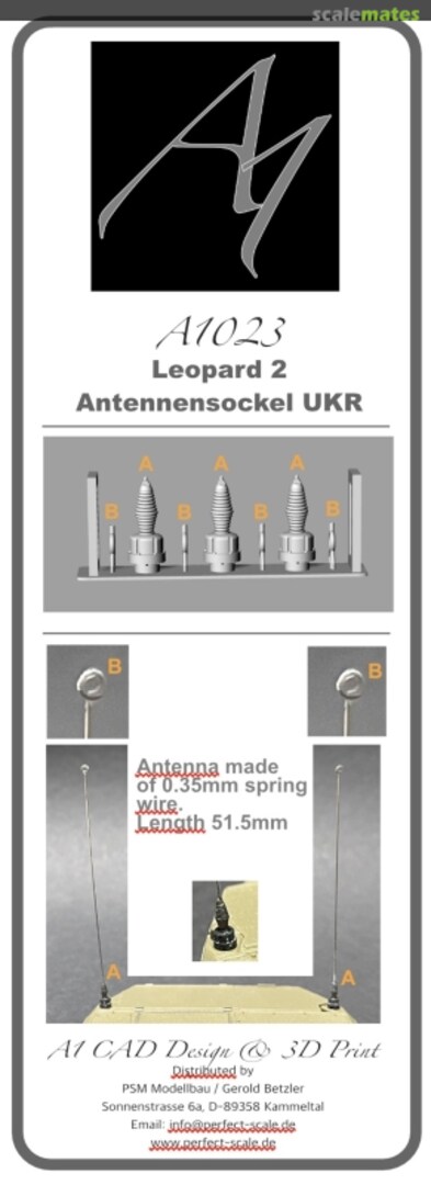 Boxart Leopard 2 Antennensockel UKR A1023 Perfect Scale Modellbau Boxart Leopard 2 Antennensockel UKR A1023 Perfect Scale Modellbau