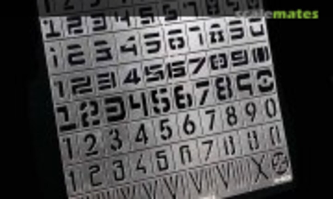 No numbers airbrush stencil B (Alexen Model FG-AJ0026) FG-AJ0026