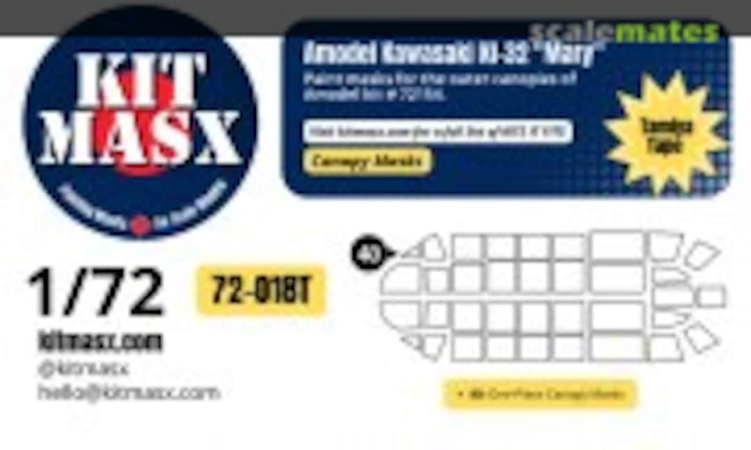 1:72 Kawasaki Ki-32 "Mary" Canopy Paint Masks (Kit Masx 72-018T) 72-018T
