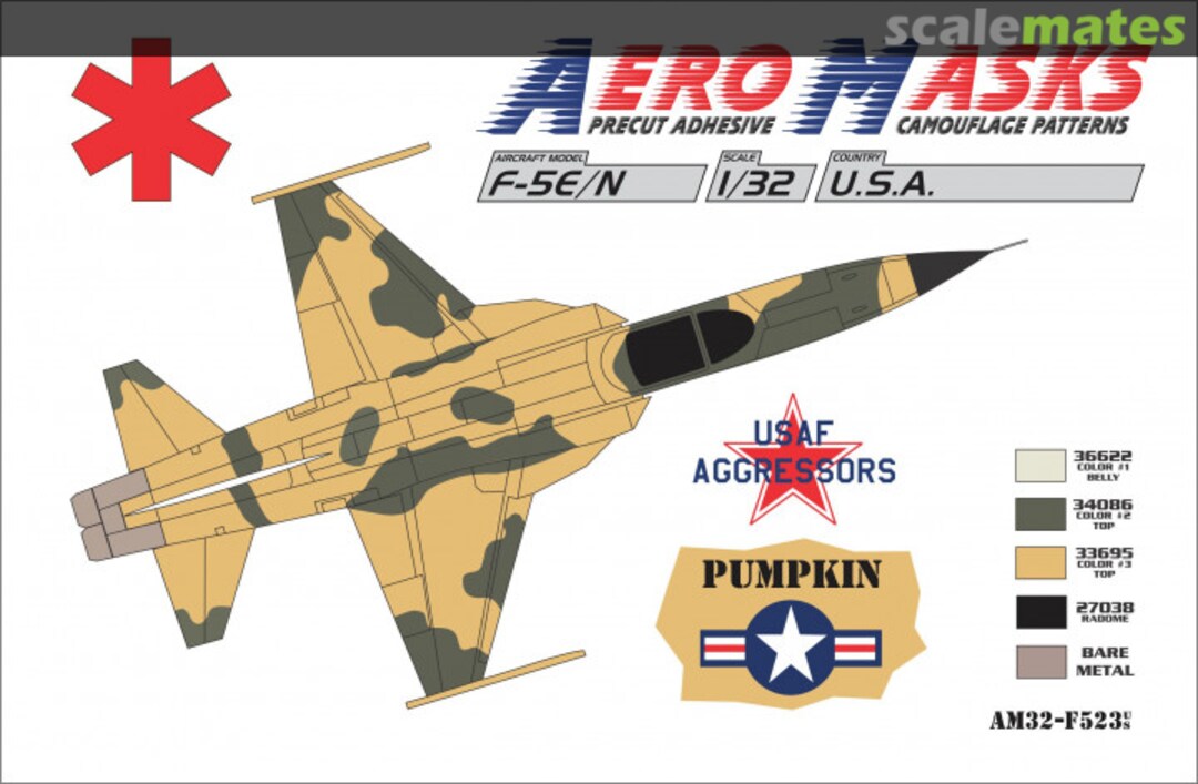 Boxart F-5E/N USA USAF Aggressors Pumpkin AM32-F523 AeroMasks Boxart F-5E/N USA USAF Aggressors Pumpkin AM32-F523 AeroMasks
