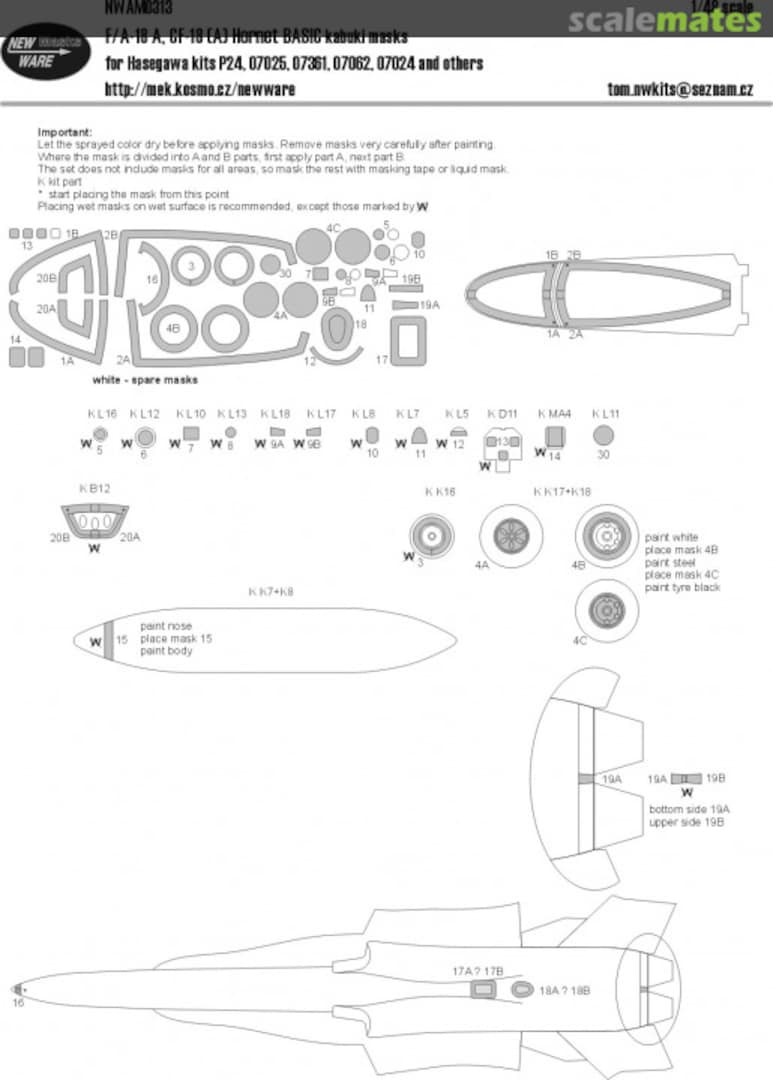 Boxart F-18A, CF-18(A) Hornet BASIC kabuki masks NWAM0313 New Ware Boxart F-18A, CF-18(A) Hornet BASIC kabuki masks NWAM0313 New Ware