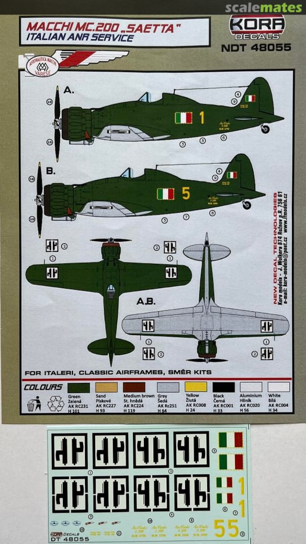 Boxart Macchi MC.200 "Saetta" NDT48055 Kora Models Boxart Macchi MC.200 "Saetta" NDT48055 Kora Models