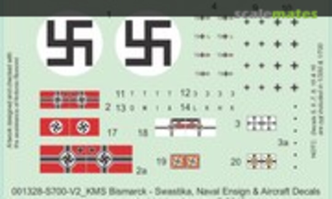 1:700 KMS Bismarck (Custom Hobby Decals WS-001328-S700-V2) WS-001328-S700-V2
